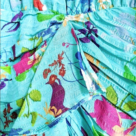 TANYA TAYLOR SILK ZORA RUCHED SHORT SLEEVE DRESS - Picture 8 of 12